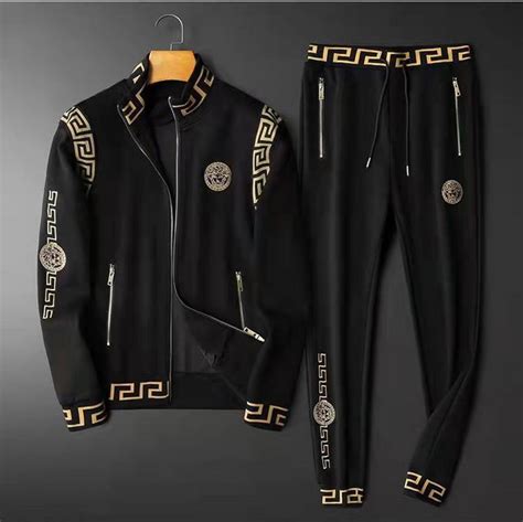 mens versace outfit|versace tracksuit men's price.